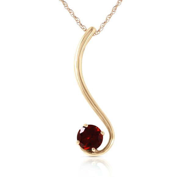 14K. SOLID GOLD NECKLACE WITH NATURAL GARNET